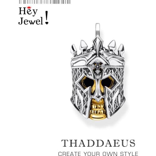 Pendant Skull Knight,2021 Brand New Vintage Fine Jewelry Europe Bijoux 925 Sterling Silver Accessories Rebel Gift For Woman Men