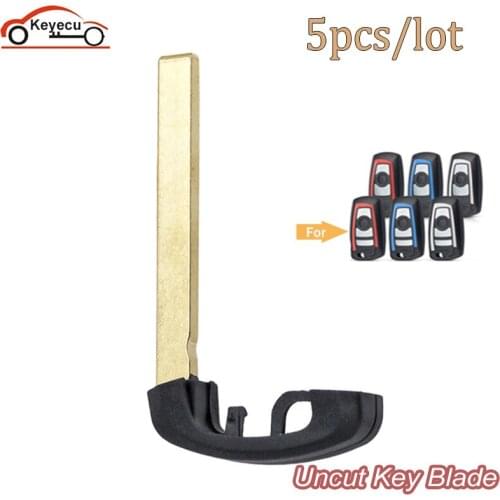 KEYECU 5 Pcs Uncut Blank Insert Key Blade fit for BMW BMW 1 3 5 6 7 Series X3 X4 F30 F10 E46 E90 E60 E39