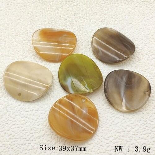 New arrival! Random Mix color 39x37mm 50pcs Acrylic Curved round-shape Charm for earrings,Earring parts,jewelry findings