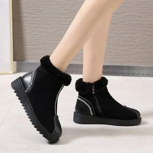 New Mid-Calf Down Boots Warm Zipper Women Boots High Bota Waterproof Ladies Snow Winter Shoes Woman Plush Insole Bota Feminina