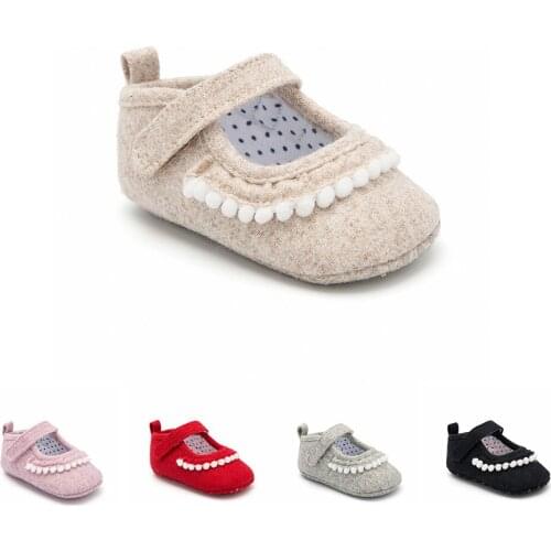Baby Girls First Walkers Newborn Shoes Cute Solid Color Infant Prewalker Soft Bottom Anti Slip Toddler Girls Princess Shoes