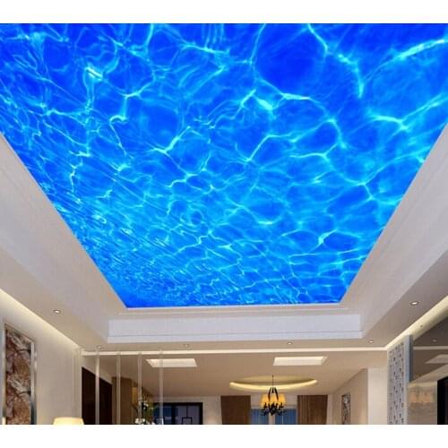 Custom wallpaper ceiling, blue water for the living room bedroom ceiling wall vinyl wallpaper Embossed wallpaper papel de parede