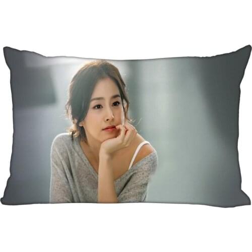 Hot Korea-Pop Custom Kim Tae Hee Satin Pillowcase 35x45cm (one side) Printed Zipper Silk PillowCover Custom Logo gift