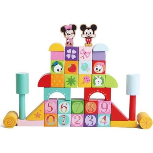 Disney Princess Mickey Toy Story Wooden Building Blocks Castle Brick Toys For Children