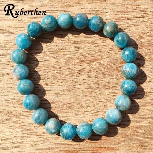 Ruberthen A Grand Genuine Apatite Bracelet Meditation Mala Spirituality Jewelry Wrist Mala Beads Chakra Healing Bracelet
