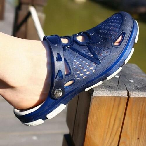 Mens Clogs Garden Sandals Beach Swim Barefoot Slip on Flat Summer Water Shoes 3Colors Plus Size