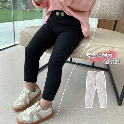 Girls Pants Skinny Pants Black White Children Bottoms Leggings Kids Elastic Trousers All-match Leggings 12M-7Y Kids Clothes