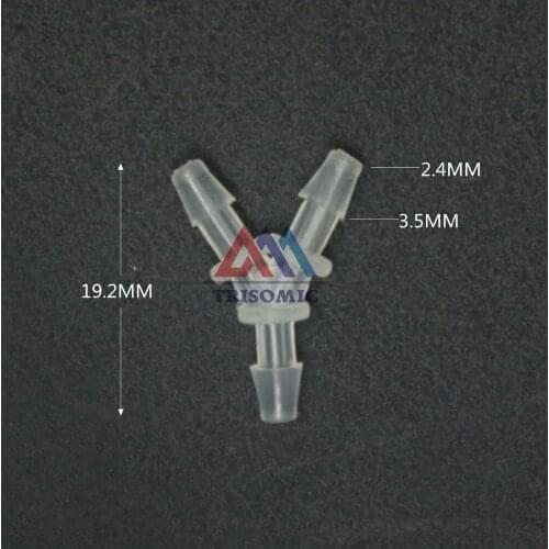 2.4mm Y tpye equant Connector Equal Tube Joiner Material PP Plastic Fitting Fish Tank Airline Aquarium