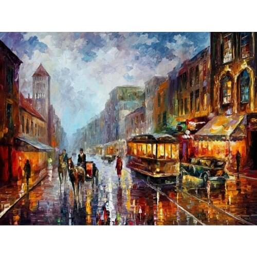Contemporary art los angeles knife oil painting canvas beautiful landscape pictures for wall decor