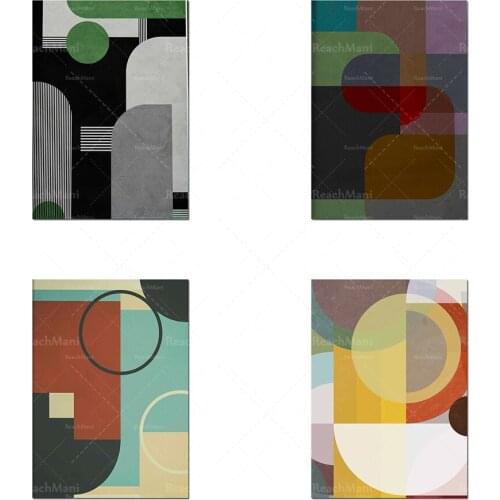 Mid-century modern printable art, abstract prints, colorful art prints-retro wall art color block wall art, large modern prints