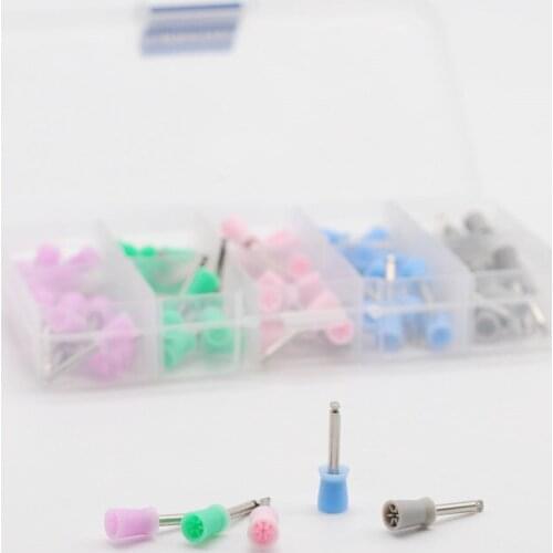 Dental Lab Latch Type Mixed Color Polisher Prophy Cup Rubber Polishing Tooth