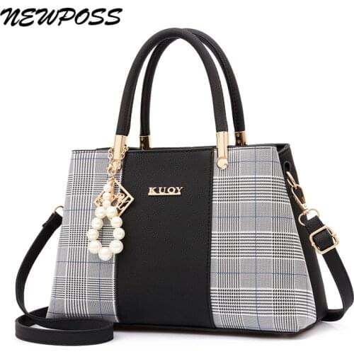 Newposs women beading pendant handbag ladies embossed shoulder bag ladies Messenger bag hairball bags high quality bag