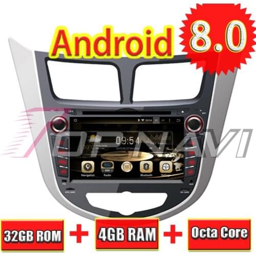 TOPNAVI Octa Core Android 8.0 Car DVD for Hyundai Verna/Accent/Solaris/Grand Avega Hatchback/Accent Blue/Accent WIT Hatchback