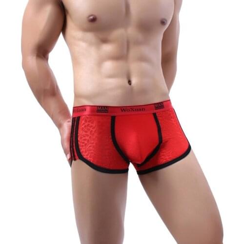 Men Sexy Man Underwear Mini Boxers Male Bulge Pouch Trunks Fashion Satin Sissy Panties Men Lingerie Hombre Boxer Shorts