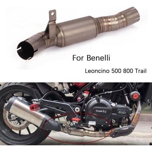 Delete Catalyst for Benelli Leoncino 500 800 Trail Motorcycle Exhaust Pipe Titanium Alloy Mid Pipe Slip On Original Muffler Pipe