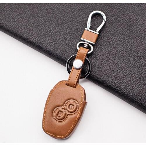 High Quality Leather Car Key Case Cover For Renault DACIA Sandero Captur Twingo Megane Scenic Kangoo Modus 2 Buttons