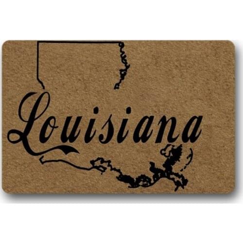 Funny Printed Doormat Non-slip Doormat "louisiana map "tive Designed Door Mat Entrance Floor Mat 18x30inch