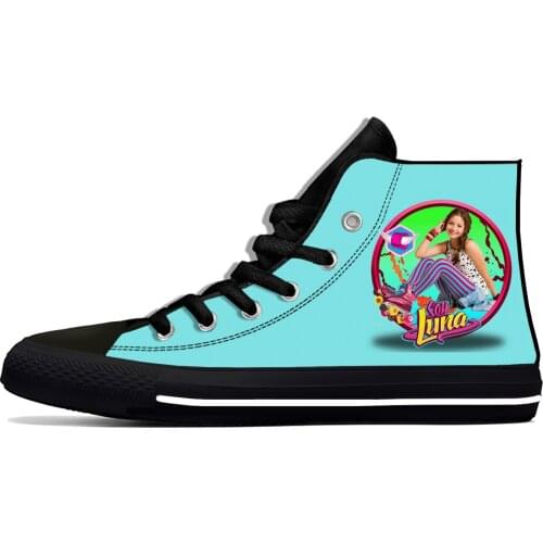 Soy Luna Girl Printing Cute Novelty Design Fashion Lightweight High Top Canvas Shoes Men Women Casual Breathable Sneakers