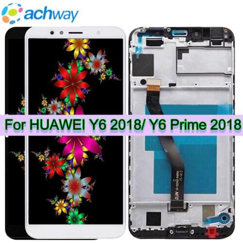 For Huawei Y6 2018 LCD Display Touch Screen Digitizer For Huawei Y6 Prime 2018 LCD ATU L11 L21 L22 LX1 LX3 L31 Screen With Frame