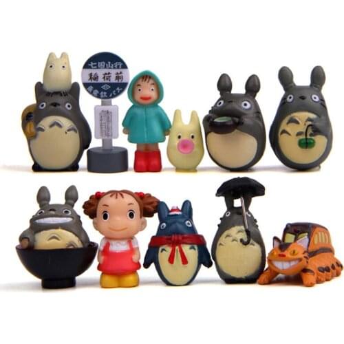 11pcs/lot My Neighbor Totoro Kiki Kikis Delivery PVC Cat Action Figure Doll Studio Satsuki Me Resin Plastic Model