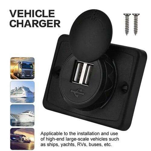 12-24V 3.1A Dual USB Port Car Charger Waterproof RVs Buses Charging Socket car accessories