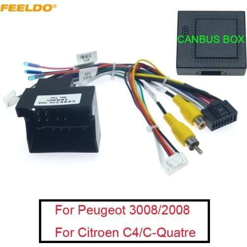 FEELDO 10Set 16-pin Car Android Stereo Wiring Harness For Peugeot 3008/2008/Citroen C4/C-Quatre/C4L/C3 XR/C5/DS6