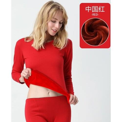 2021 Thicker Velvet Winter Thermal Underwear Sets For Women Second Skin Winter 's Warm Long Johns Lover Thermal Suit Tops +pants