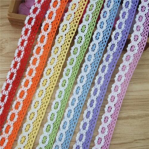 25mm Cotton Lace Trim Colorful Fabric Sewing Accessories Cloth Wedding Dress Decoration Ribbon Craft Supplies 300yards LC032-B