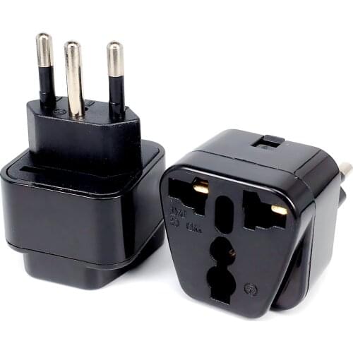 3pin Brazil Brazilian AC Power Plug UK/US/EU To Brazil Brasil Socket Travel Power Adapter Plug 3 Pin Converter Type N Plug