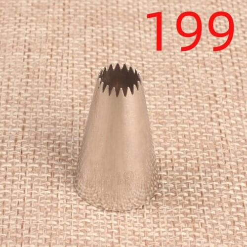 304 Stainless Steel 199# 15 Tooth Open Star Decorating Nozzle Welding Polishing Baking DIY Tool Small Number