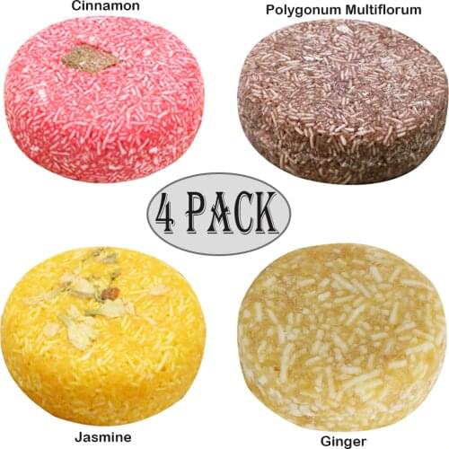 4x Natural Organic Shampoo Soap Bar Cruelty-Free Antipruritic Hair Growth