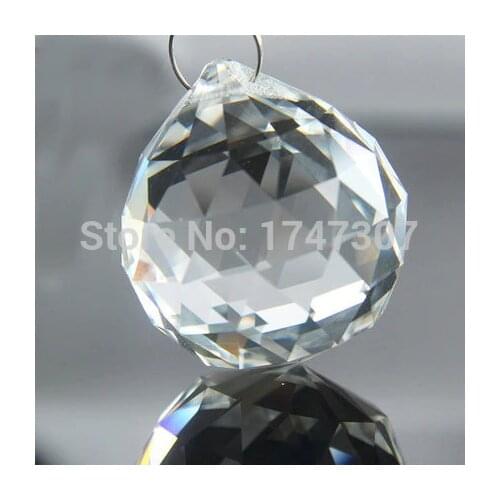 46pcs Top Quality Clear 30mm K9 Crystal Glass Faceted Chandelier Ball Fengshui Suncatcher Ball for Wedding & Home Decoration