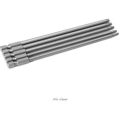 5 Pcs/Set 150mm T10-T30 Long Magnetic Torx Electric Screwdriver Drill Bits Kit