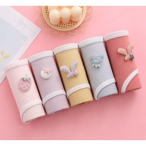 5Pcs/lot Underwear For Women Cotton Panties Sexy Lingeries Printed Briefs Seamless Shorts Underpants Girls Cute Panty