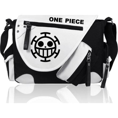 Anime One Piece Luffy Cosplay Law Skull Handbag Teenagers School Book Students Bags Cosplay Shoulder Messenger Bag Gifts