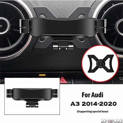 Car Mobile Phone Holder For Audi A3 S3 8V 2014-2020 Air Outlet Clip Mounts Stand GPS Gravity Navigation Bracket Car Accessories