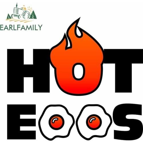 EARLFAMILY 13cm x 12.2cm For Hot Eggs Graffiti Car Stickers Car Door Protector Decal Waterproof Refrigerator For JDM SUV RV