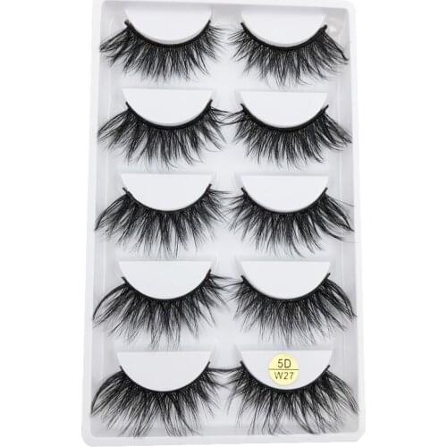 Flash Girl best quality 5D-W27 lashes supply 5 pairs 5d mink handmade natural false eyelashes