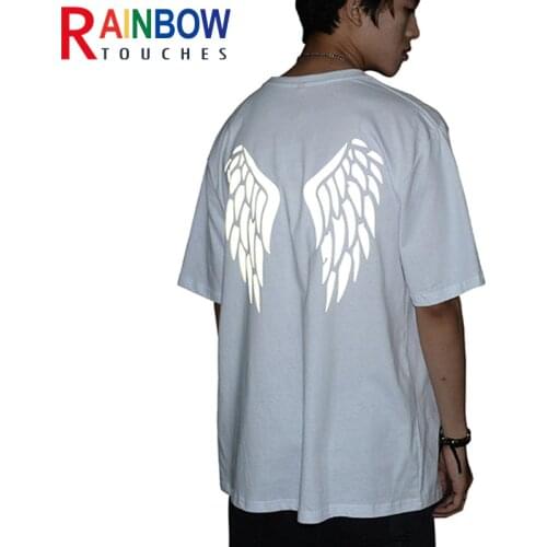 RAINBOWTOUCHES Instock Breathable Plus Size Reflective Printed Casual T Shirt Men