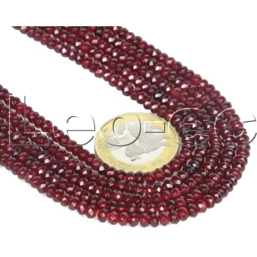 5psc 2X4mm AAA Faceted Rondelle Garnet Gems Loose Beads for Jewelry Making Strand v1725