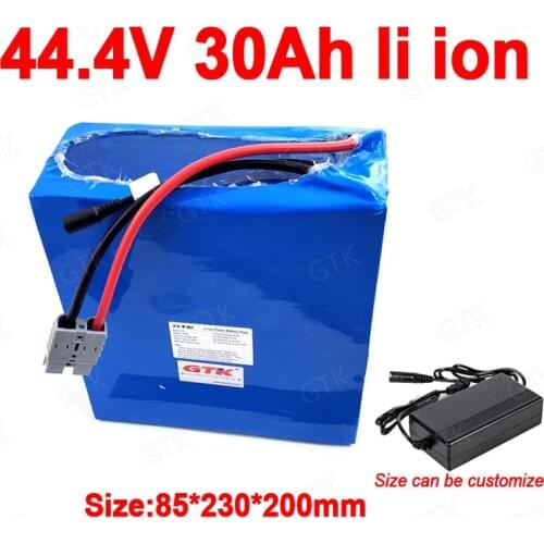 GTK 44.4V 30Ah lithium ion battery pack 12S li ion batteries for 2500W Bike bicycle scooter + 5A Charger