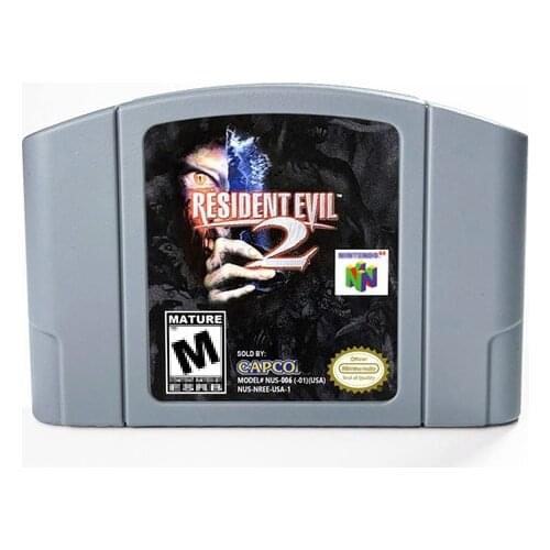 Resident Game Evil 2 For 64 Bit Game Cartridge USA Version NTSC Format