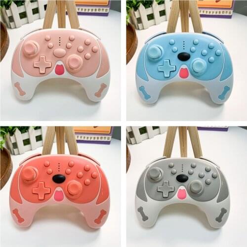 Cute Dog Gamepad Wireless Bluetooth-Compatible Game Controller for Nintend Switch NS Wireless Gamepad Turbo Function 5 Colors