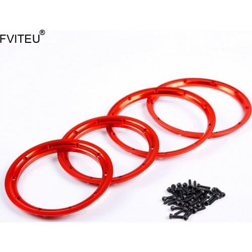 FVITEU CNC Alloy wheel beadlocks set fit 1/5 HPI Baja 5b 5T LOSI 5ive T Rovan LT / SLT / Baja 4WD King Motor X2