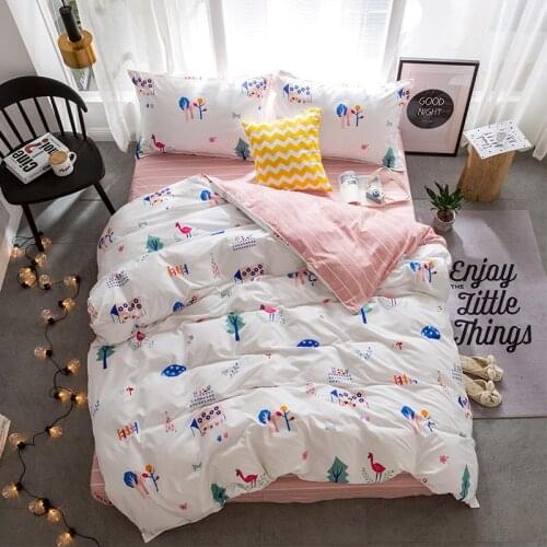 Bedding set AB side bed set super king size bed linens pink duvet cover set heart home bedding women bedclothes