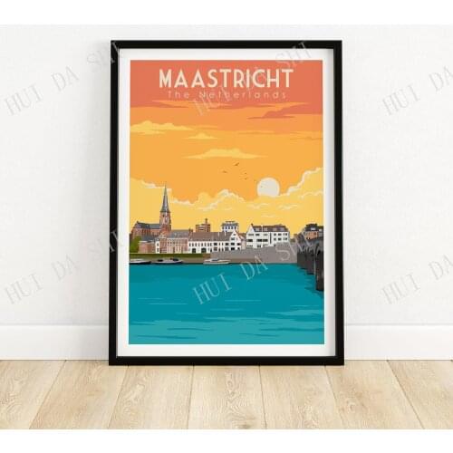 Maastricht Print | Netherlands Travel Poster | Wall Art | Vintage Art Print | Framed & Unframed Artwork | Home Decor Gift Idea
