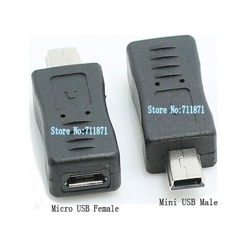 USB2.0 Mini Male Micro Female USB Adapter Mini 5Pin to Micro 5P Connector Mini 5P Male to Micro 5Pin Female Mini USB Charging