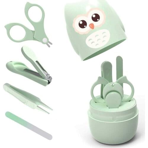 4 In 1 Nail Care Kit With Cute Case Nail Clippers Scissors Nail File Tweezers Manicure Set Pedicure Set For Newborns