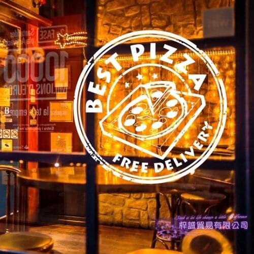 Pizza Sticker Restaurant Decal Poster Vinyl Art Wall Decals Pegatina Decor Mural Pizza Sticker Wall Decal Pizza Glass Sticker