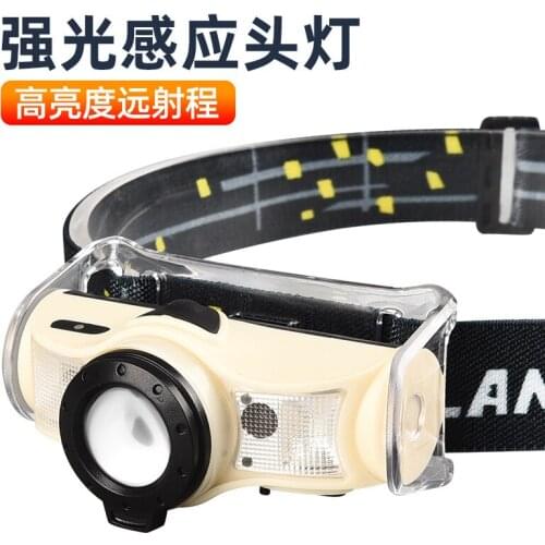 Motion Sensor Headlamp Rechargeable Waterproof Searchlight Headlamp Hunting Climbing Latarka Czolowa Outdoor Lighting DE50TD